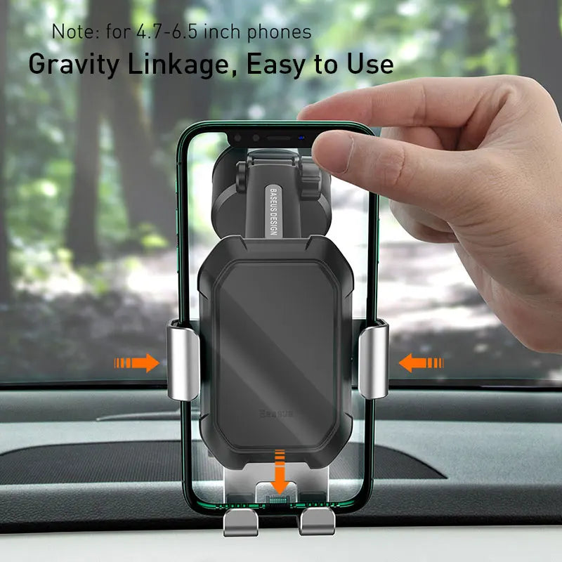 Baseus Gravity Car Phone Holder Suction Cup Adjustable  Holder Stand in Car GPS Mount for Iphone 13 12 Pro Xiaomi POCO